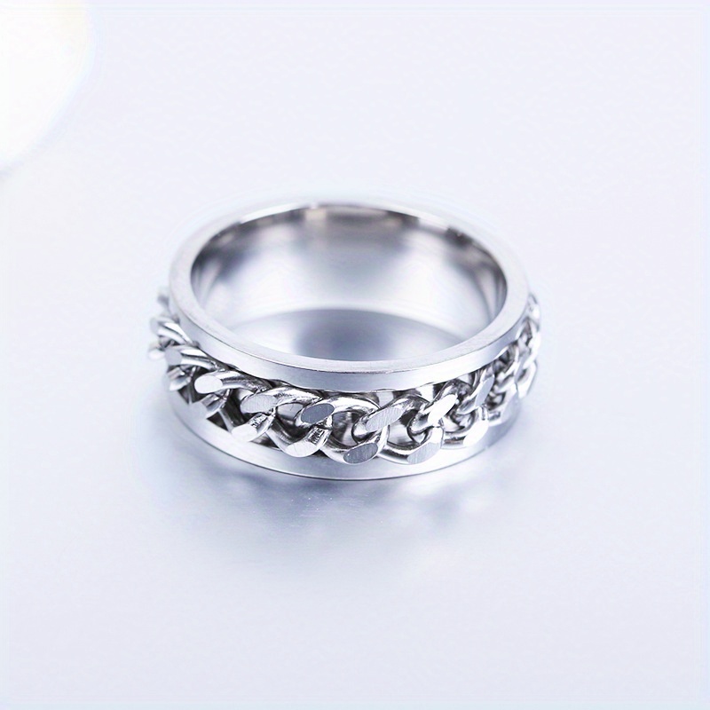 Men's Rotatable Stainless Steel Single Ring